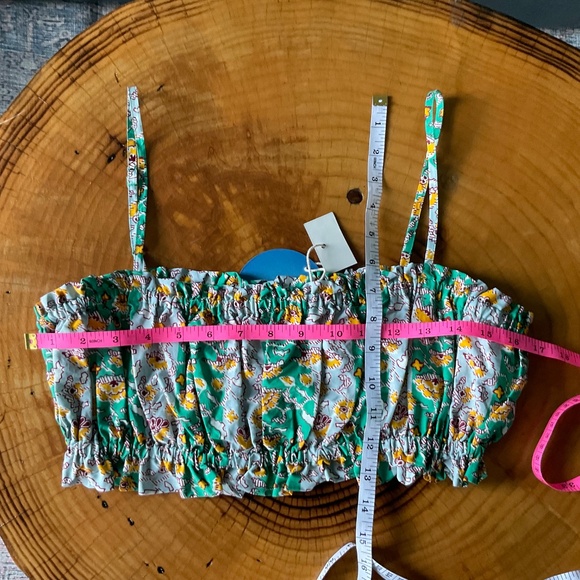 NWT Multicolor Stripe Floral Crop Top Size Small - Picture 7 of 7